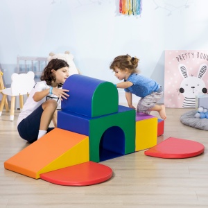 Set de Joc pentru Copii 1-3 Ani cu 7 Blocuri Multicolor în PU și EPE, 170x130x40 cm - Img 2
