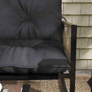 Set de Mobilier de Gradina din 4 Piese PE Rattan cu Canapea Dubla, Fotoliu si Masuta de Cafea din Sticla, 106x70x72 cm - Img 8