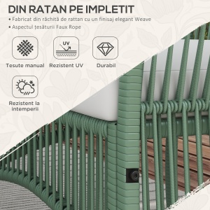 Set de Mobilier pentru Curte, Verde inchis - Img 5