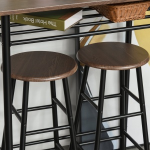 Set Masa inalta cu 2 Scaune – Bar & Bucatarie cu Raft Integrat - Img 8