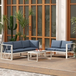 Set Mobilier de Grădină din 4 Piese cu 2 Canapele, Fotoliu Reglabil și Măsuță de Cafea, 121x61x62 cm, Gri - Img 8