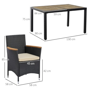 Set Mobilier Gradina 7 Piese – Ratan, Lemn & Perne Moi - Img 3