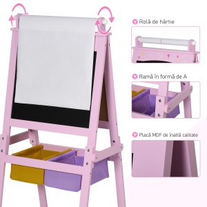 sevalet 3-in-1 pentru Copii – Tabla Alba/Neagra & Cutii - Img 6