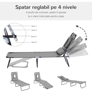 Sezlong de Gradina Piabil, Pat pentru Plaja - Img 4
