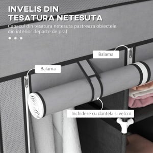 sifonier Pliabil Textil – Cu Rafturi & Sertare, Ideal pentru Spatii Mici - Img 5