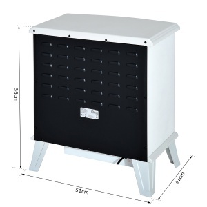 Soba Electrica de Sol cu Efect Flama Reglabila 1800W, Alb, 51x31x56cm - Img 3