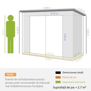 Sopron Gradina 8×4 ft – Otel Galvanizat pentru Depozitare - Img 3