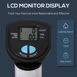 Stepper cu Mâner și Monitor LCD, Stepper pentru Fitness Acasă cu Pedale Antiderapante, 55x44x108 cm, Alb - Img 4