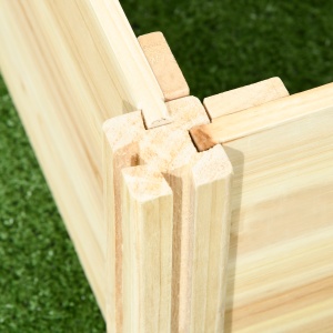 Strat Înălțat pentru Grădină cu Spalier și Fund Deschis, 230x60x110 cm, Lemn Natural - Img 9
