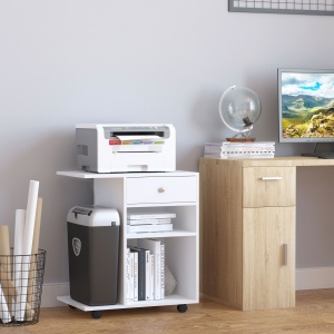 Suport Mobil pentru Imprimanta – Cu Sertar & Raft Reglabil - Img 2