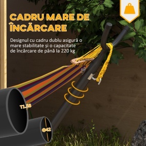 Suport pentru hamac 9,5ft, Hamac portabil cu roti, Supor - Img 4
