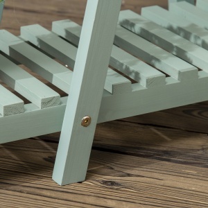 Suport pentru plante din lemn de brad cu 3 niveluri pentru interior si exterior, 76x26x76cm, verde deschis - Img 8