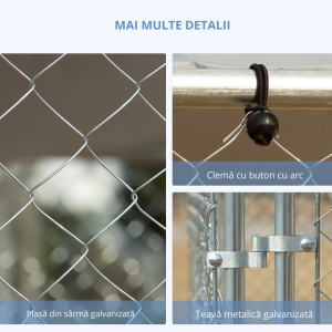 tarc Caini 400×230×232 cm – Metal Galvanizat cu Acoperis Oxford - Img 5