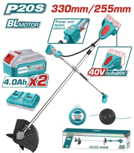 TOTAL - MOTOCOASA SI TRImmER 40V - LI-ION (INCLUDE 2 ACUMULATORI SI INCARCATOR)