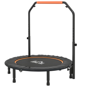Trampolin Fitness Mini Pliabil de 45", cu Mâner Reglabil cu Spumă, Portocaliu