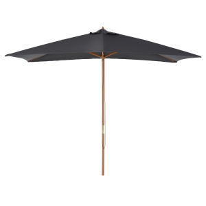 Umbrelă de Grădină 2x3m din Lemn și Bambus cu 8 Stecche și Acoperire din Poliester, Gri Închis - Img 1