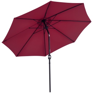 Umbrelă de Grădină Înclinabilă pe 3 Unghiuri cu Manivelă, Ø265x240 cm, Roșu - Img 1