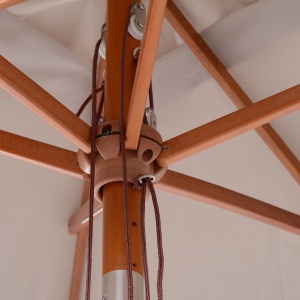 Umbrela de Gradina Reglabila Design Modern di Lemn 2x1.5m, Gri - Img 9