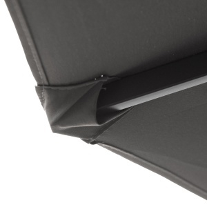 Umbrelă de grădină XXL cu picior în cruce, umbrelă de dimensiuni mari 4,6L x 2,7l x 2,4H cm, manivelă de deschidere/închidere, oțel, poliester de înaltă densitate, gri - Img 3