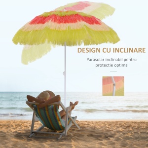 Umbrelă Hawaiană Portabilă, Acoperitoare Ø160cm, Impermeabilă, Înălțime până la 180cm - Img 6