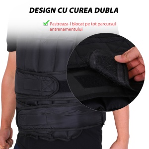 Vesta ponderata 20kg cu 38 Greutati, Captuseala si Inchideri cu Velcro - Img 6