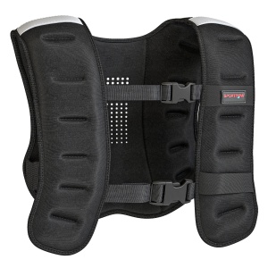Vesta Ponderată 8 kg cu Curele Ajustabile și Benzi Reflective, din Neopren și Nisip, 43x33 cm, Negru