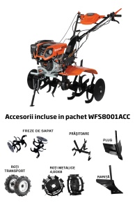WOLFSON IMPERIO - MOTOCULTOR CU FAR SI ACCESORII (PLUG, RARITA, ROTI DE TRANSPORT 6.50X8, ROTI META