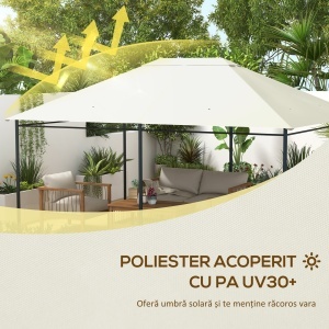 Acoperiș de Schimb pentru Foișor 3x4 m pentru 84C-116, Crem - Img 4
