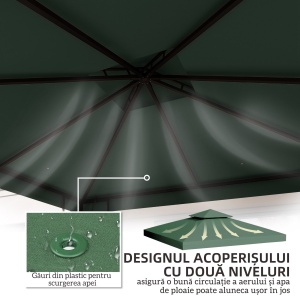 Acoperiș de Schimb pentru Gazebo pentru Grădină Dublu strat 3x3m - Img 5