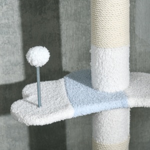 Ansamblu de Joacă Reglabil pentru Pisici 225-255 cm Alb - Img 8