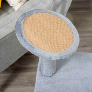 Arbore de zgariat pentru Pisici cu Stalpi din Franghie de Iuta, Casuta si Perna pentru Pisici, Husa din Plus, Inaltime 84 cm - Gri - Img 9
