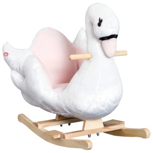 Balansoar Copii Lebada – Cu Muzica, Lemn & Metal 60×32×55 cm - Img 1
