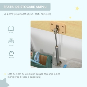 Banca Copii 2-in-1 – Cutie Depozitare Lemn 60×30×50 cm - Img 6