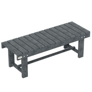 Bancă de Grădină cu 2 Locuri, Bancă de Exterior cu Șipci din Lemn de Molid, Stil Country, Perfectă pentru Terasă, Patio sau Curte, Greutate maximă 250 kg, 110x38x35 cm, Gri - Img 1