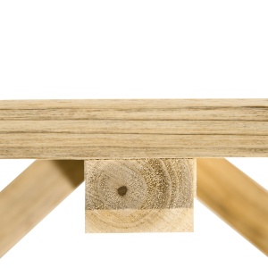 Bancă de Grădină cu 2 Locuri, Design cu Roți, Bancă de Exterior din Lemn de Brad, pentru Terasă, Patio și Curte, 98x50x39,5 cm, Aspect Lemn Natural - Img 9