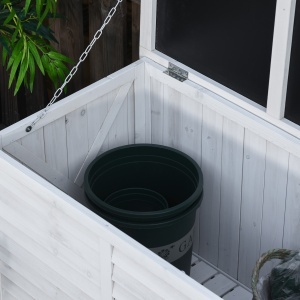 Banca Gradina 127×56×60 cm – Lemn Alb cu Spatiu Depozitare - Img 8