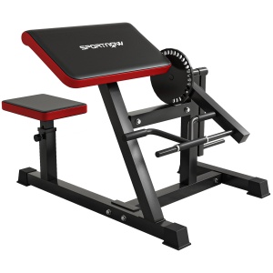 Bancă Multifuncțională 2 în 1 pentru Curl și Triceps, Bancă de Fitness cu Scaun Reglabil, 105x95x80 cm, Negru - Img 1
