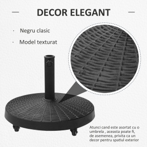 Baza Umbrela 38‑48 mm Negru Rasina+Otel 52×41 cm - Img 4