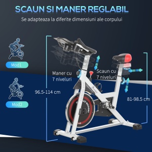 Bicicleta Spinning – 8 kg Volant pentru Fitness Acasa - Img 7