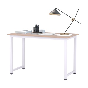Birou Modern din MDF Stejar – Picioare Metalice Albe
