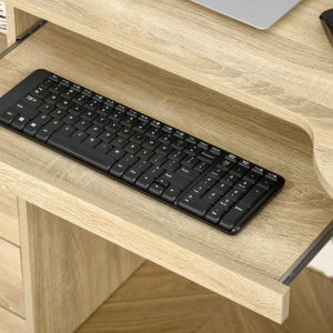 Birou PC pentru Birou cu Rafturi, Sertare si Polita Superioara din Lemn, 125x60x74 cm - Img 8