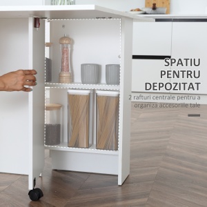 Birou Pliabil cu Etajera Integrata si Roti - Img 5