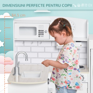 Bucatarie Jucarie Lemn – Accesorii Incluse, Chiuveta & Frigider - Img 7