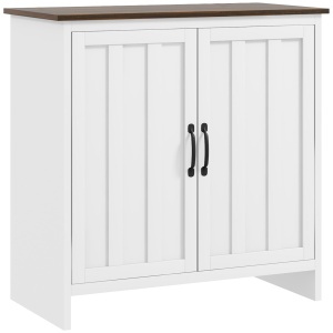 Bufet Modern pentru Bucătărie, Mobilier cu 2 Uși și Raft Reglabil din Lemn, 80x39,7x80 cm, Alb - Img 1