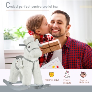 Calut-balansoar cu sunete si ursulet de plus inclus pentru copii cu varste cuprinse intre 18-36 luni - Img 4