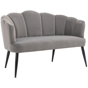 Canapea 132 cm – Catifea Gri pentru Dormitor sau Spatii Mici - Img 1