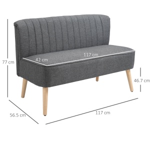 Canapea Minimalista – Gri inchis, Compacta & Fara Cotiere - Img 3