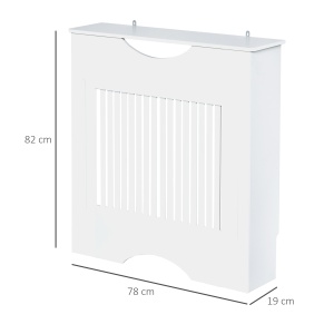 Capac de radiator din MDF alb, cu blat si design anti-inclinare, 78x19x82 cm - Img 3