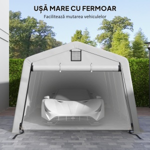 Carport 3,3×6,2 m – Garaj Cort Portabil cu Ventilatie & Copertina - Img 6