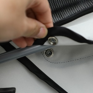 Cărucior Pliabil pentru Câini până la 10 kg cu Copertină Împotriva Ploii, 75x45x97 cm, Gri - Img 8